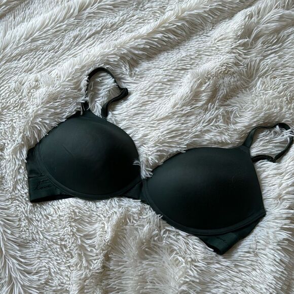 Pink by Victoria’s Secret Deep Green Padded Push Up Bra Size 36D - Picture 2 of 5